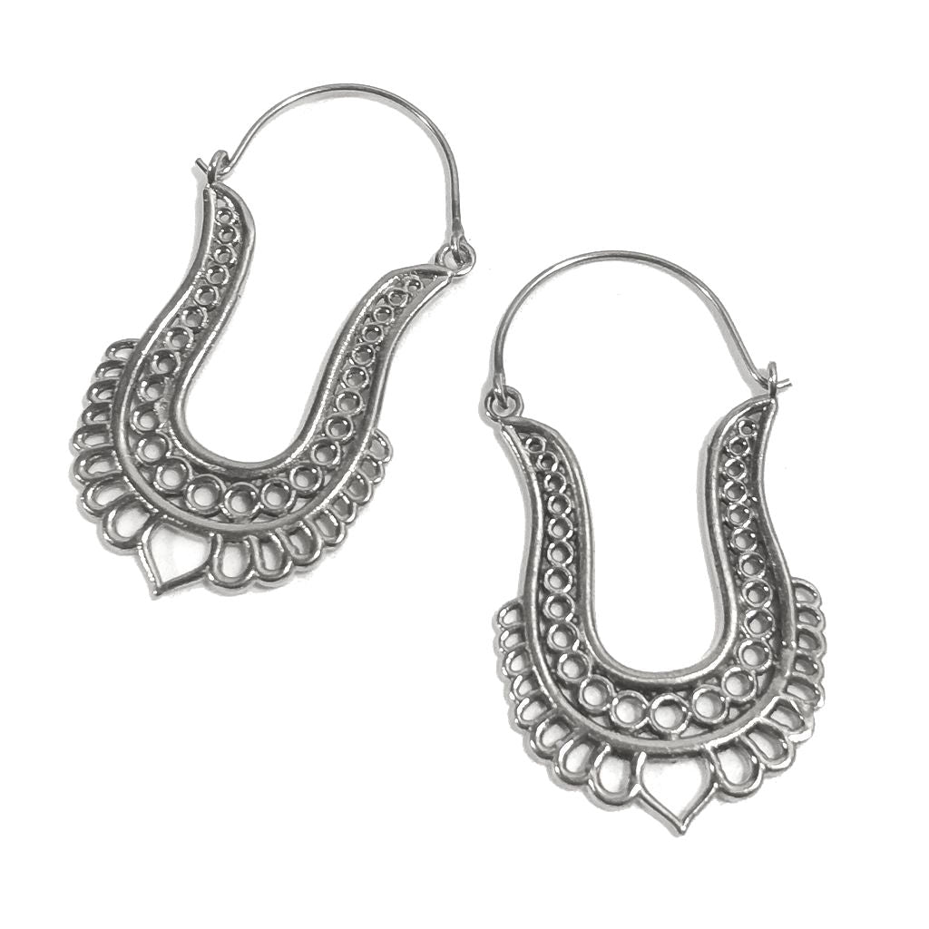 ORECCHINI ETNICI Ottone lucido ORECCHINI | Orecchino barocco filigrana