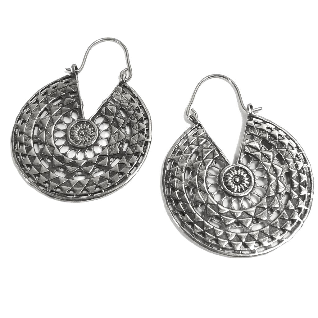 ORECCHINI ETNICI Ottone lucido ORECCHINI | Orecchino barocco filigrana