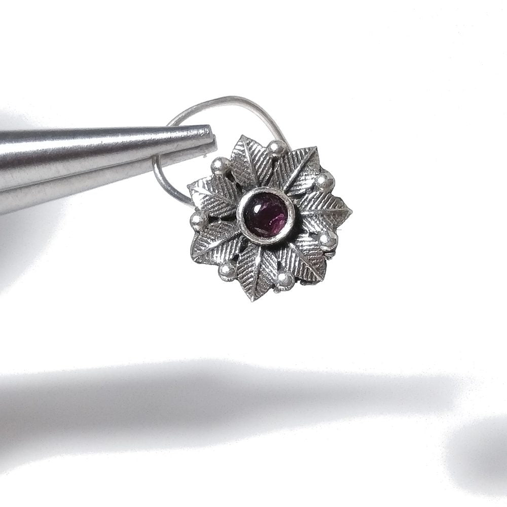 Orecchini da naso FAVIGNANA | con Spirale e Pietra | Argento 925 | Piercing BOHO