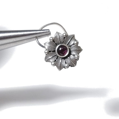 Orecchini da naso FAVIGNANA | con Spirale e Pietra | Argento 925 | Piercing BOHO