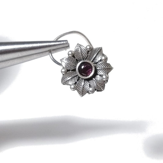 Orecchini da naso FAVIGNANA | con Spirale e Pietra | Argento 925 | Piercing BOHO