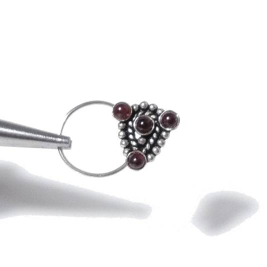 Orecchini da naso GOA | con Spirale e Pietra | Argento 925 | Piercing BOHO