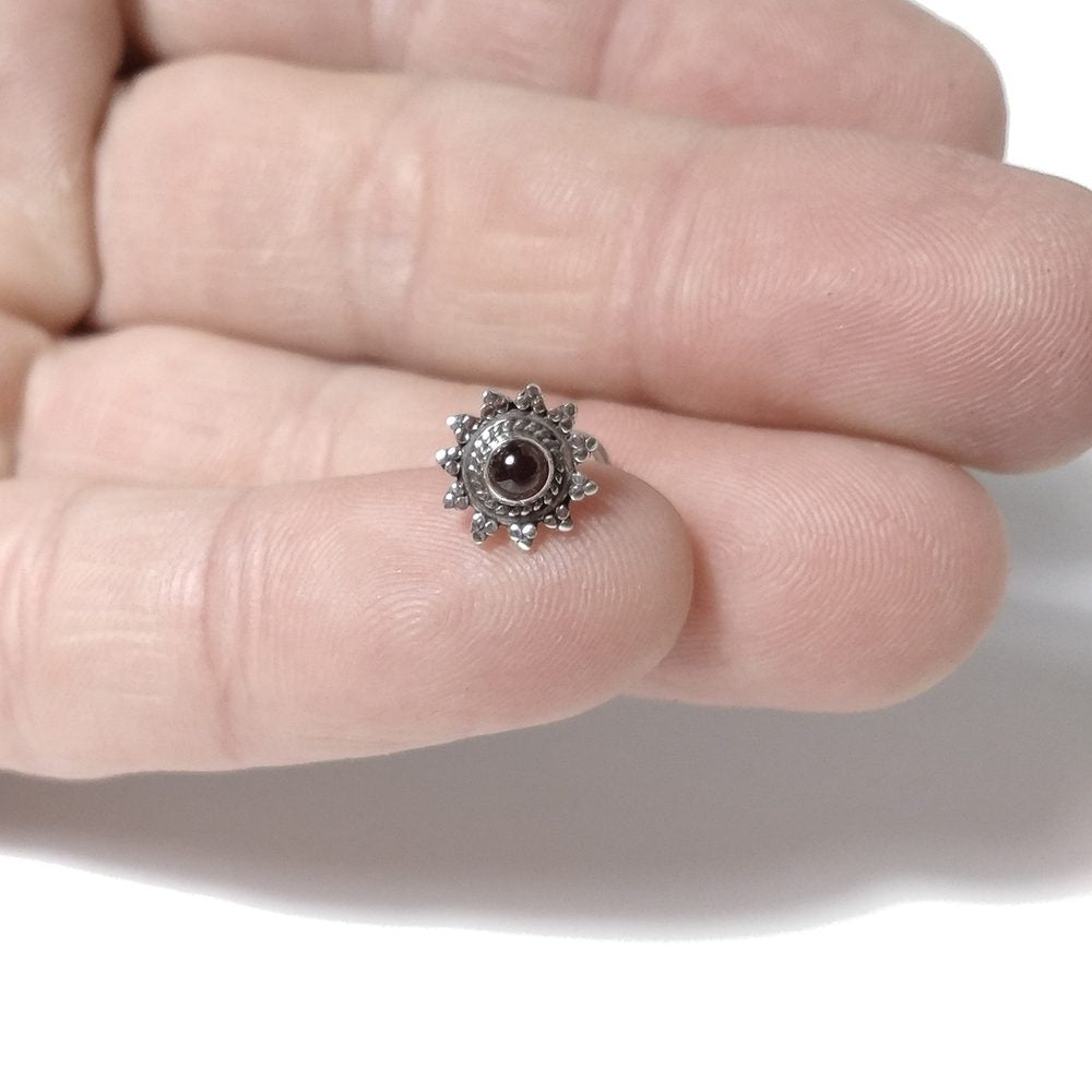 Orecchini da naso MADDALENA | con Spirale e Pietra | Argento 925 | Piercing BOHO