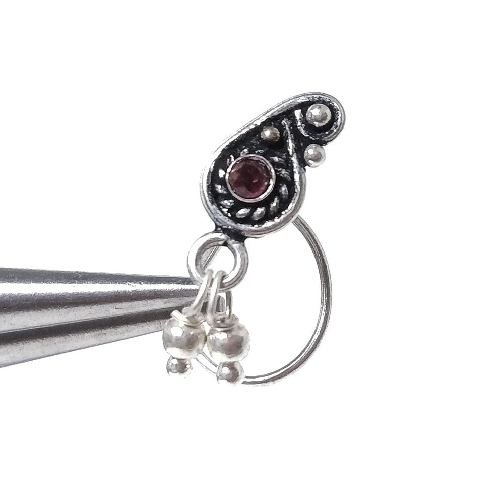 Orecchini da naso MONTECARLO | con Spirale e Pietra | Argento 925 | Piercing BOHO