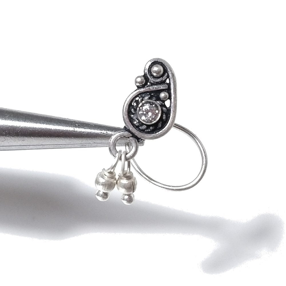 Orecchini da naso MONTECARLO | con Spirale e Pietra | Argento 925 | Piercing BOHO