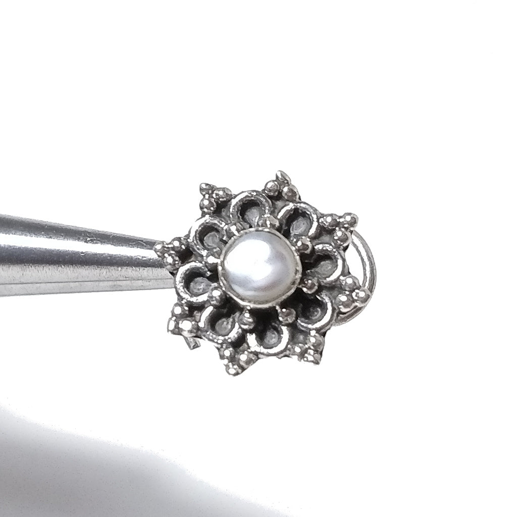 Orecchini da naso PORTOFINO | con Spirale e Pietra | Argento 925 | Piercing BOHO