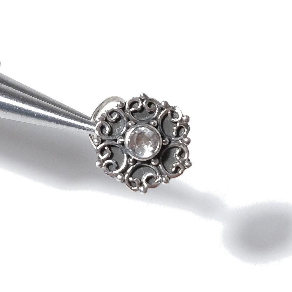 Copia del Orecchini da naso TAJ MAHAL | con Spirale e Pietra | Argento 925 | Piercing BOHO