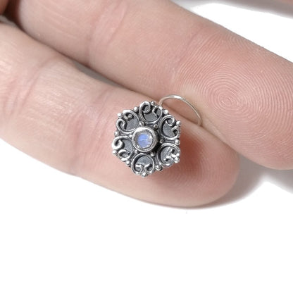 Copia del Orecchini da naso TAJ MAHAL | con Spirale e Pietra | Argento 925 | Piercing BOHO