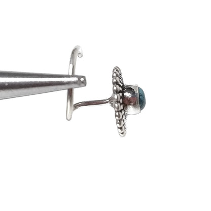 Orecchini da naso TAVOLARA | con Spirale e Pietra | Argento 925 | Piercing BOHO