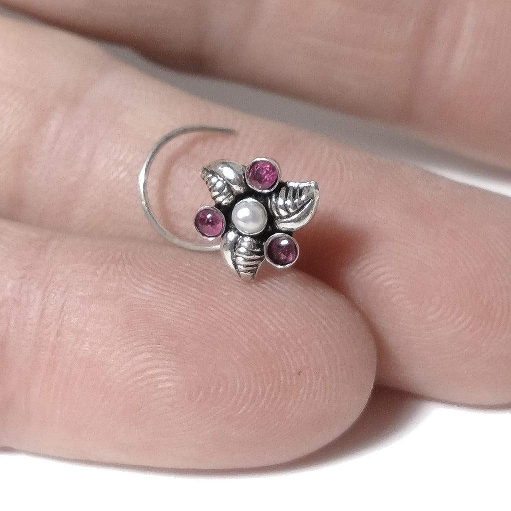 ORECCHINI da naso TENERIFE | con Spirale e Pietra | Argento 925 | Piercing BOHO – immagine3