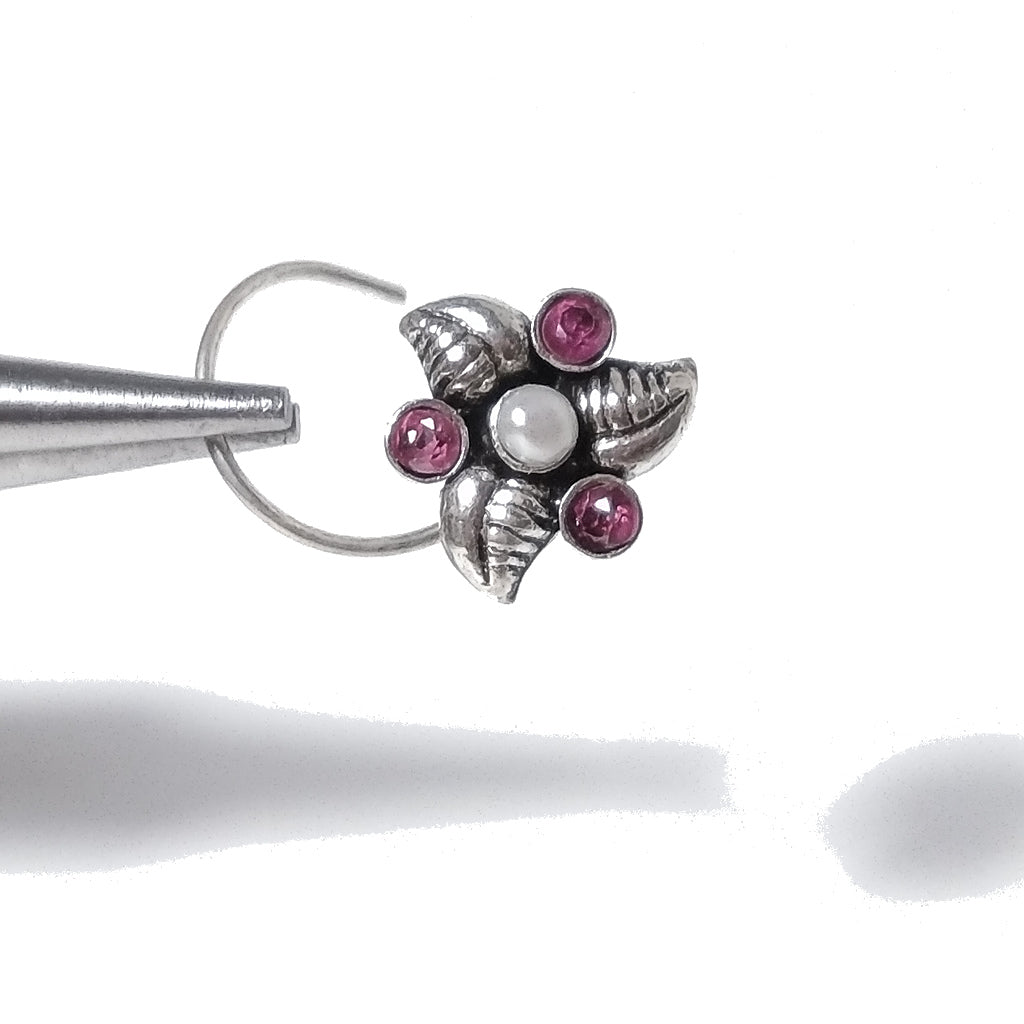ORECCHINI da naso TENERIFE | con Spirale e Pietra | Argento 925 | Piercing BOHO – immagine1