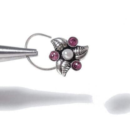 ORECCHINI da naso TENERIFE | con Spirale e Pietra | Argento 925 | Piercing BOHO – immagine1