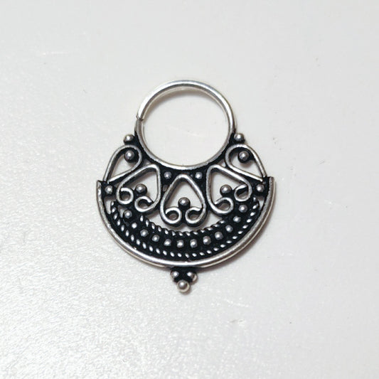 Orecchino - SEPTUM in argento 925 brunito - ETNICO | Piercing – immagine1