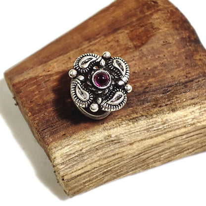 ORECCHINI da naso NIZZA | con Spirale e Pietra | Argento 925 | Piercing BOHO – immagine1