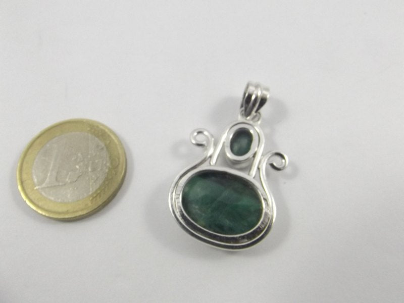 CIONDOLO smeraldo argento 925 - ilmondodiwit - Ciondolo
