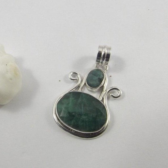 CIONDOLO smeraldo argento 925 - ilmondodiwit - Ciondolo