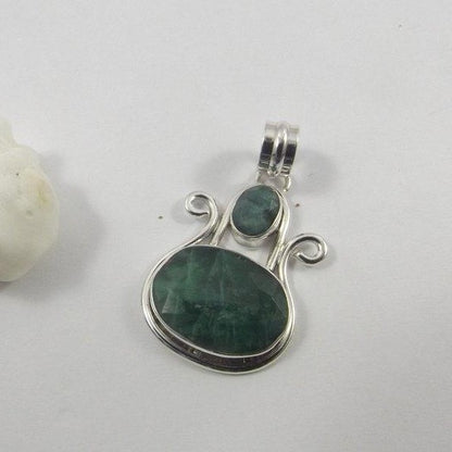 CIONDOLO smeraldo argento 925 - ilmondodiwit - Ciondolo
