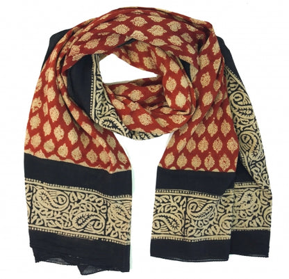 Pareo - Sciarpa artigianale in cotone con ornamenti Rajasthani