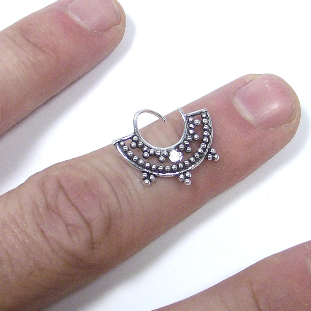 Orecchini septum in argento 925 brunito - ORISSA