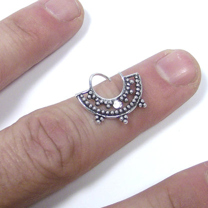 Orecchini septum in argento 925 brunito - ORISSA