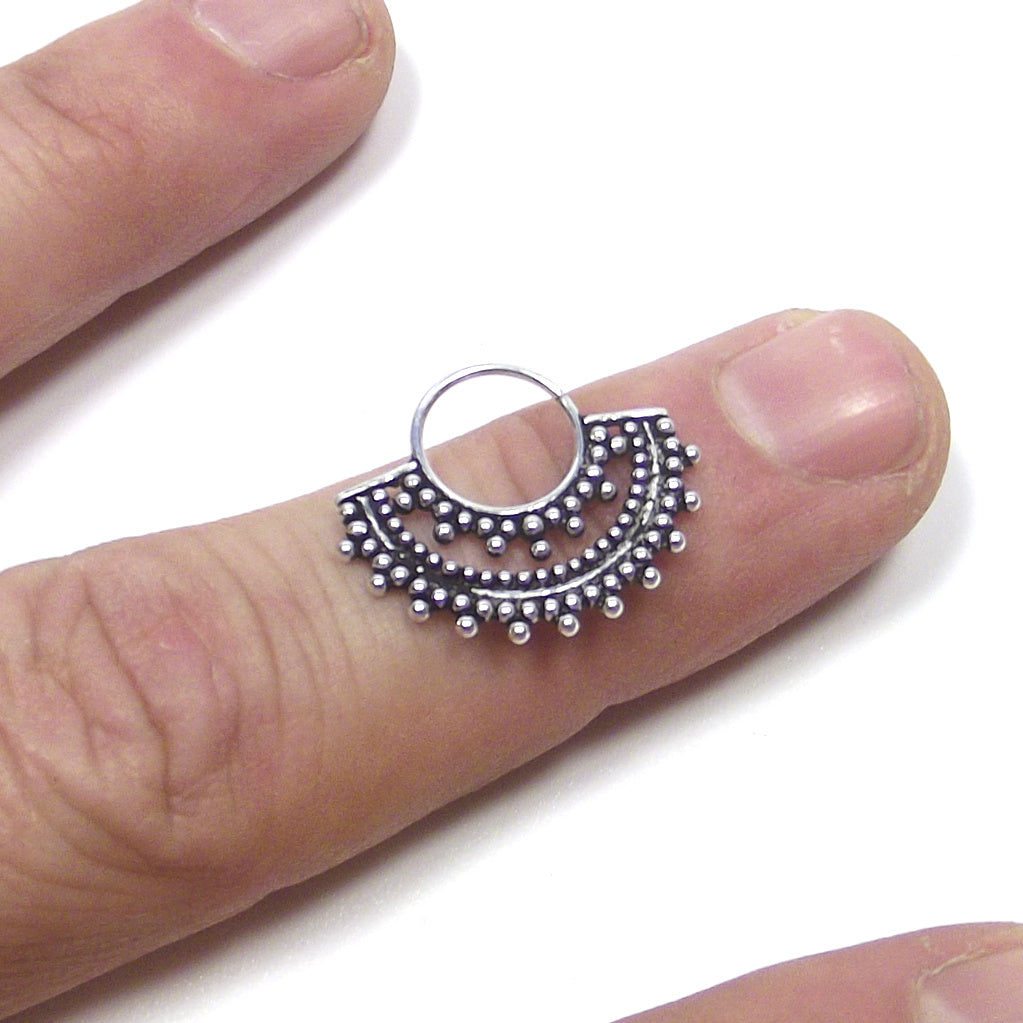 Orecchino SEPTUM in argento 925 brunito - ETNICO